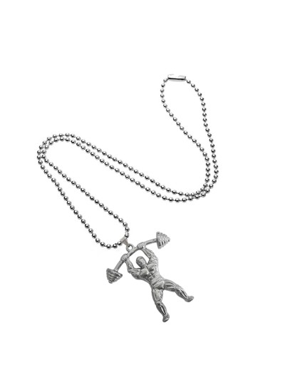 Weightlifting Barbell Bodybuilding Fitness Pendant By  Menjewell